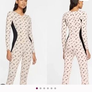 Authentic Nike Marine Serre Cream and Black Moon Print Bodysuit